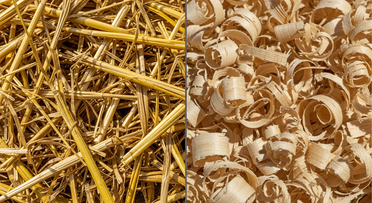 Comparison of straw vs pine shavings for chicken coop bedding